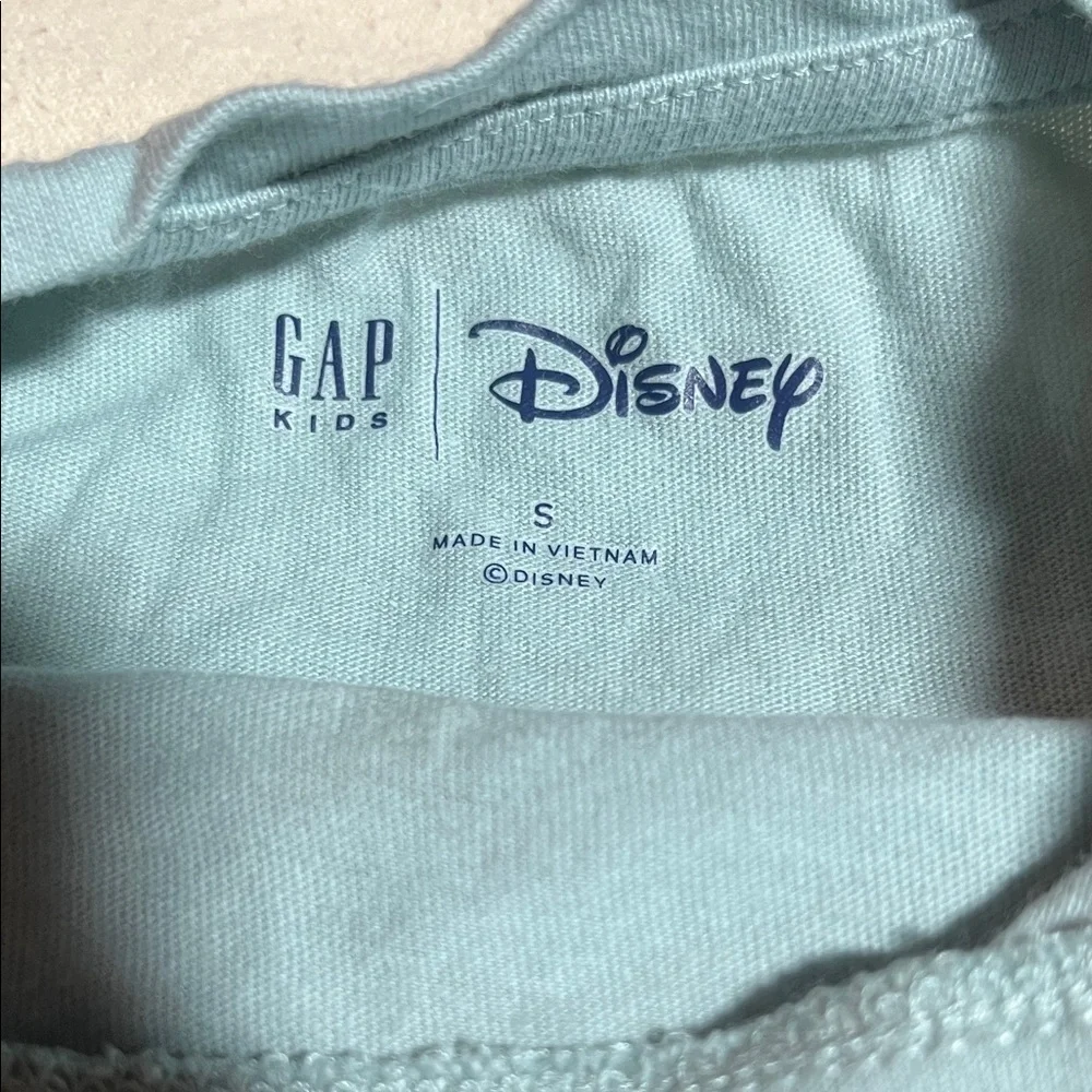 GAP Disney Sky Blue Long Sleeve Tee with Love and Mouse Graphic